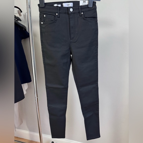 NWT Waxed Skinny High Waist Regular Pants in Size 4 - Picture 1 of 13
